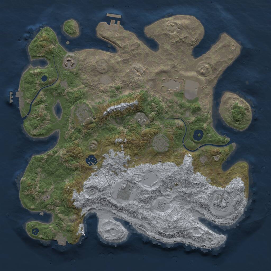 Rust Map: Procedural Map, Size: 3750, Seed: 367019371, 14 Monuments
