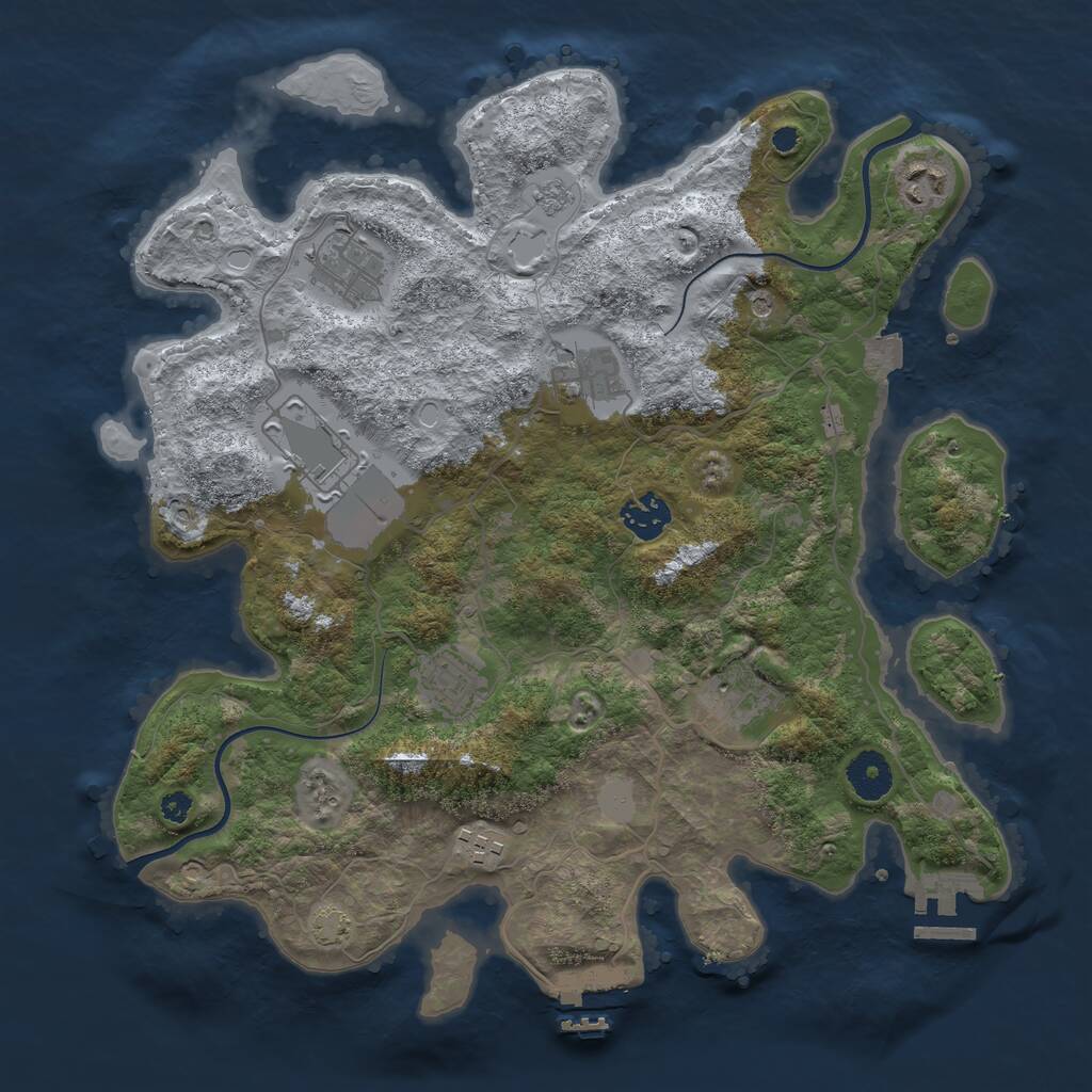 Rust Map: Procedural Map, Size: 3550, Seed: 196657, 14 Monuments