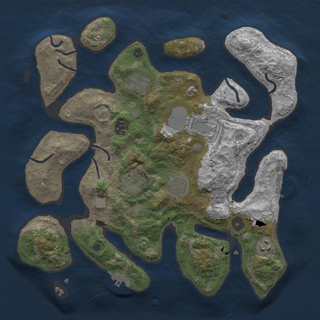 Rust Map: Procedural Map, Size: 3550, Seed: 780952, 15 Monuments