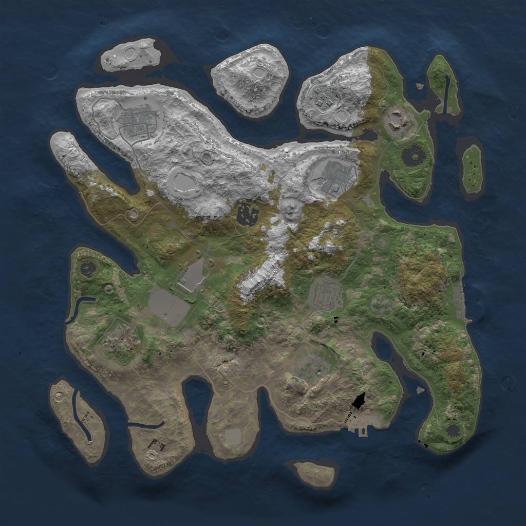 Rust Map: Procedural Map, Size: 3500, Seed: 1895133001, 16 Monuments