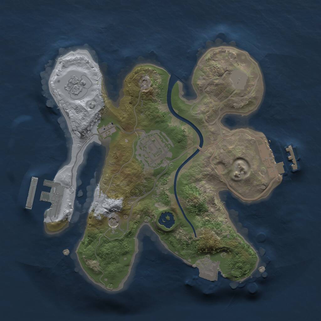 Rust Map: Procedural Map, Size: 2000, Seed: 63007611, 6 Monuments