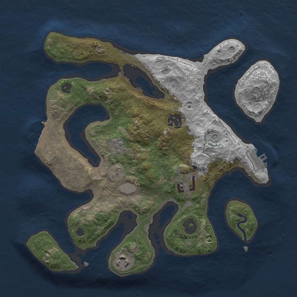 Rust Map: Procedural Map, Size: 3000, Seed: 486791, 12 Monuments