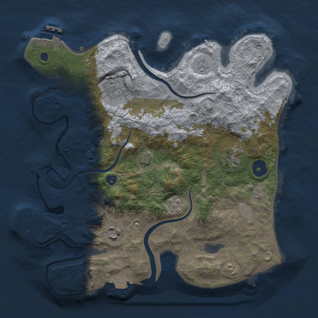 Rust Map: Procedural Map, Size: 3000, Seed: 622533, 10 Monuments
