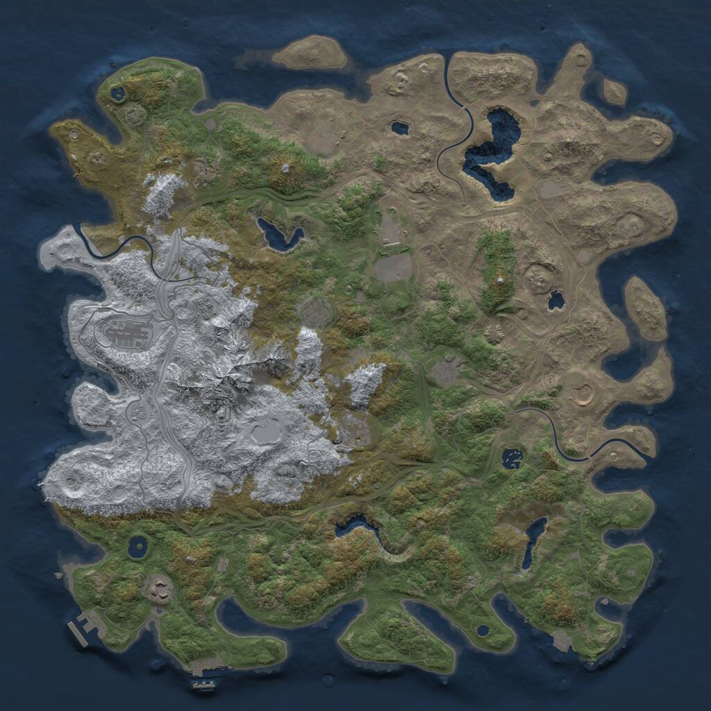 Rust Map: Procedural Map, Size: 5000, Seed: 572349258, 17 Monuments