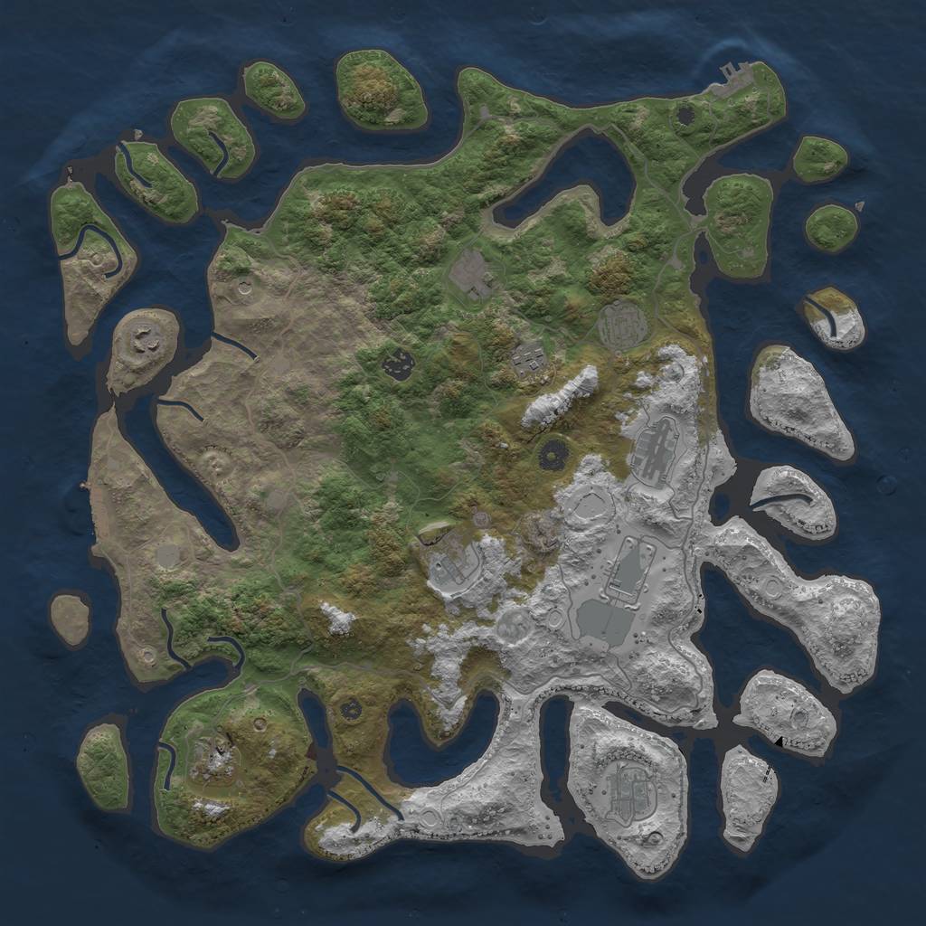 Rust Map: Procedural Map, Size: 4500, Seed: 22179900, 18 Monuments