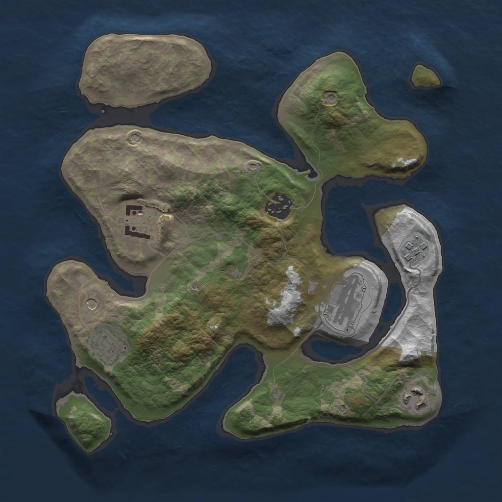 Rust Map: Barren, Size: 2900, Seed: 4, 9 Monuments