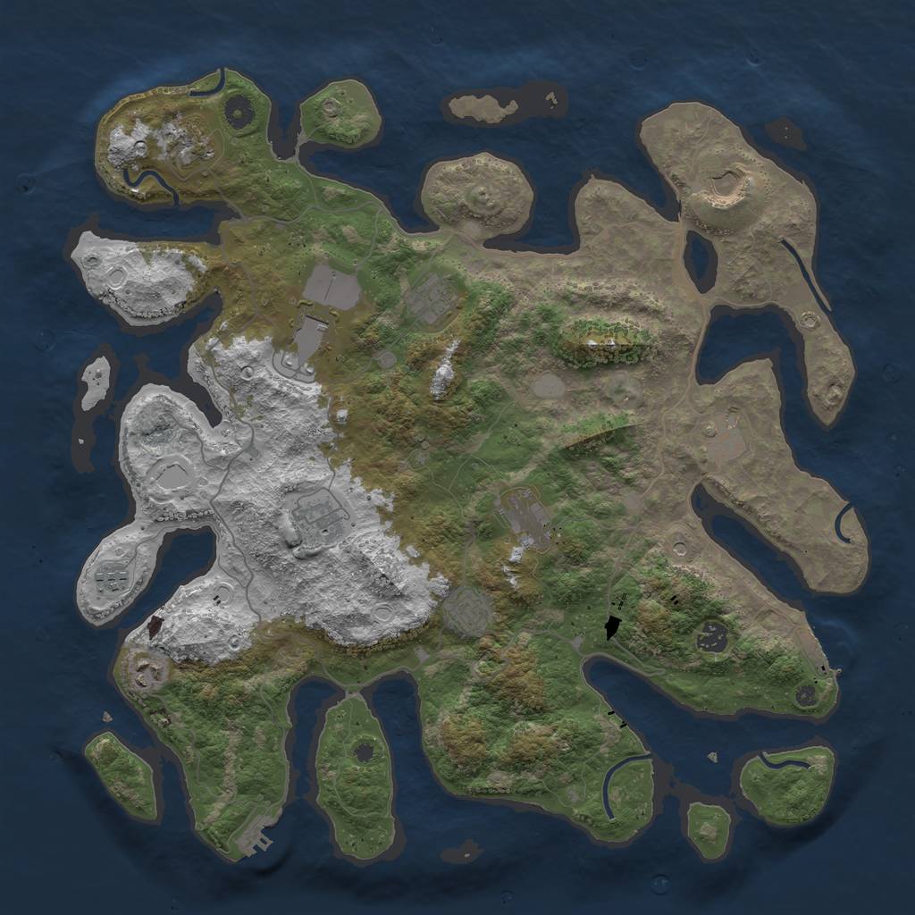 Rust Map: Procedural Map, Size: 4400, Seed: 2226555, 19 Monuments