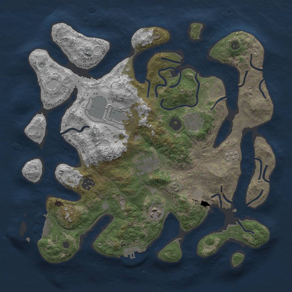 Rust Map: Procedural Map, Size: 3550, Seed: 15146, 14 Monuments