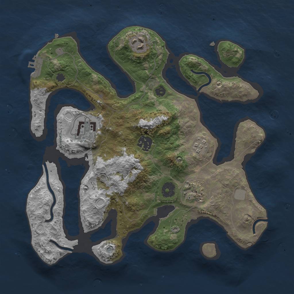 Rust Map: Procedural Map, Size: 3000, Seed: 445510762, 11 Monuments