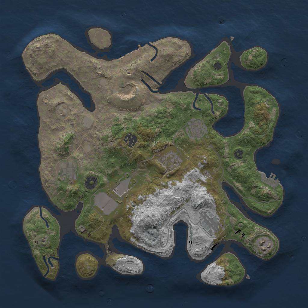 Rust Map: Procedural Map, Size: 3500, Seed: 1794194936, 16 Monuments
