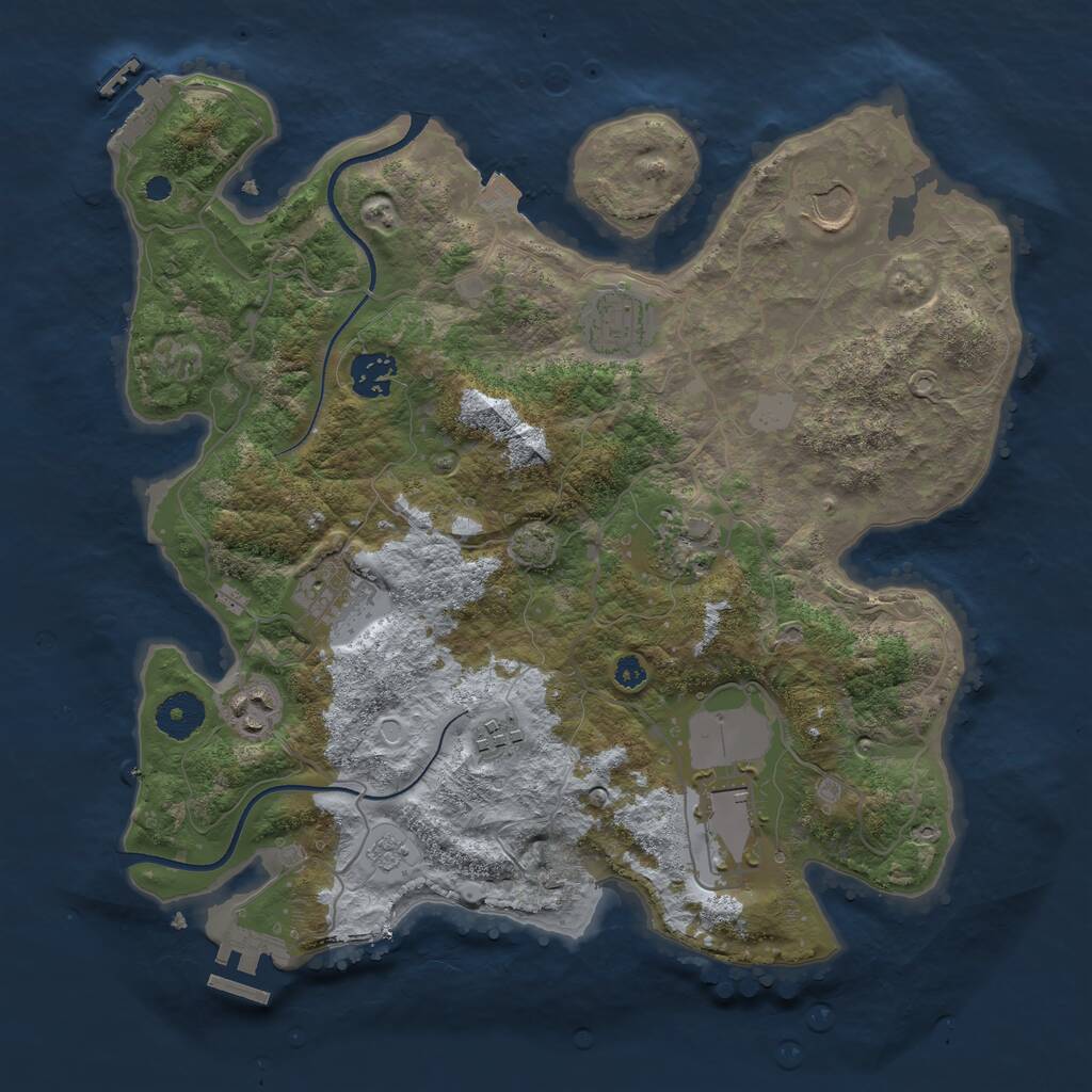 Rust Map: Procedural Map, Size: 3500, Seed: 987588596, 13 Monuments
