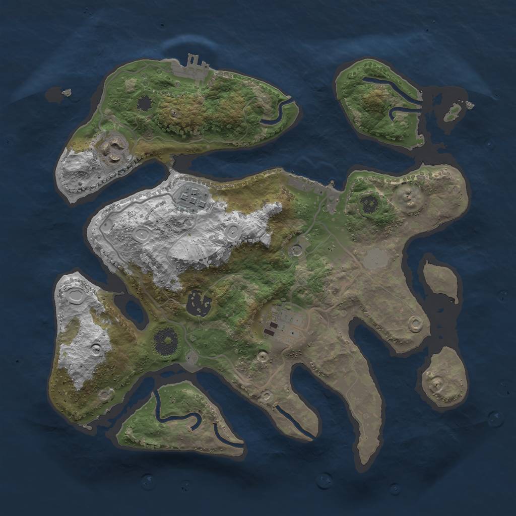 Rust Map: Procedural Map, Size: 3000, Seed: 618468637, 12 Monuments