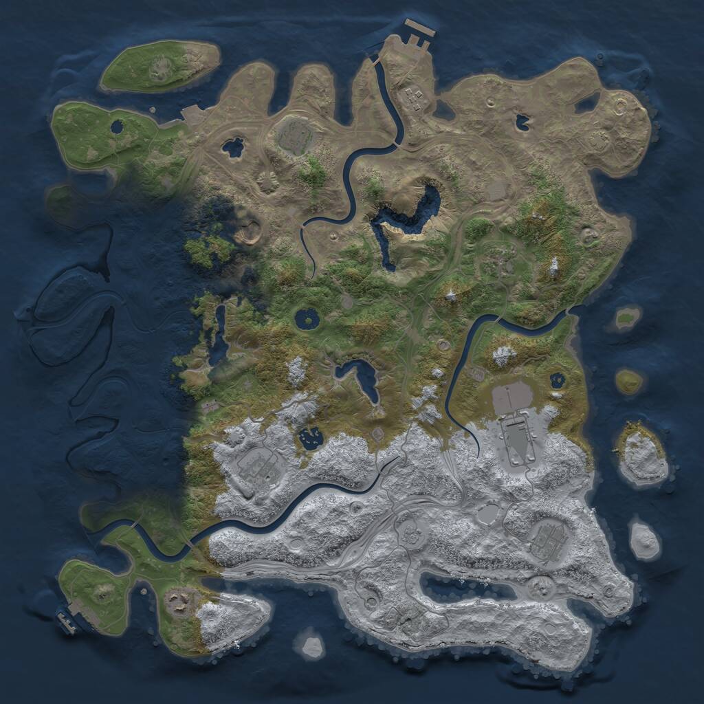 Rust Map: Procedural Map, Size: 4500, Seed: 1911407996, 15 Monuments