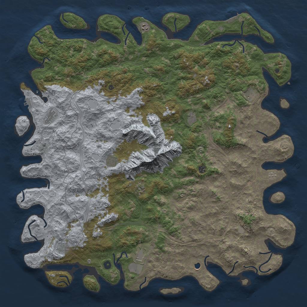 Rust Map: Procedural Map, Size: 6000, Seed: 84622204, 19 Monuments