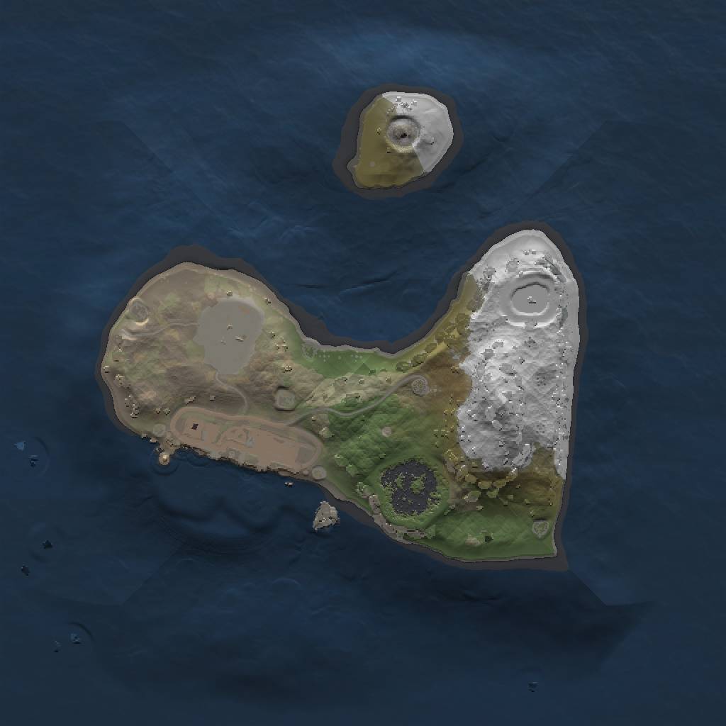 Rust Map: Procedural Map, Size: 1366, Seed: 142066, 5 Monuments