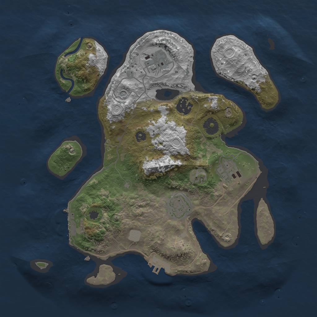 Rust Map: Procedural Map, Size: 3000, Seed: 698922674, 12 Monuments