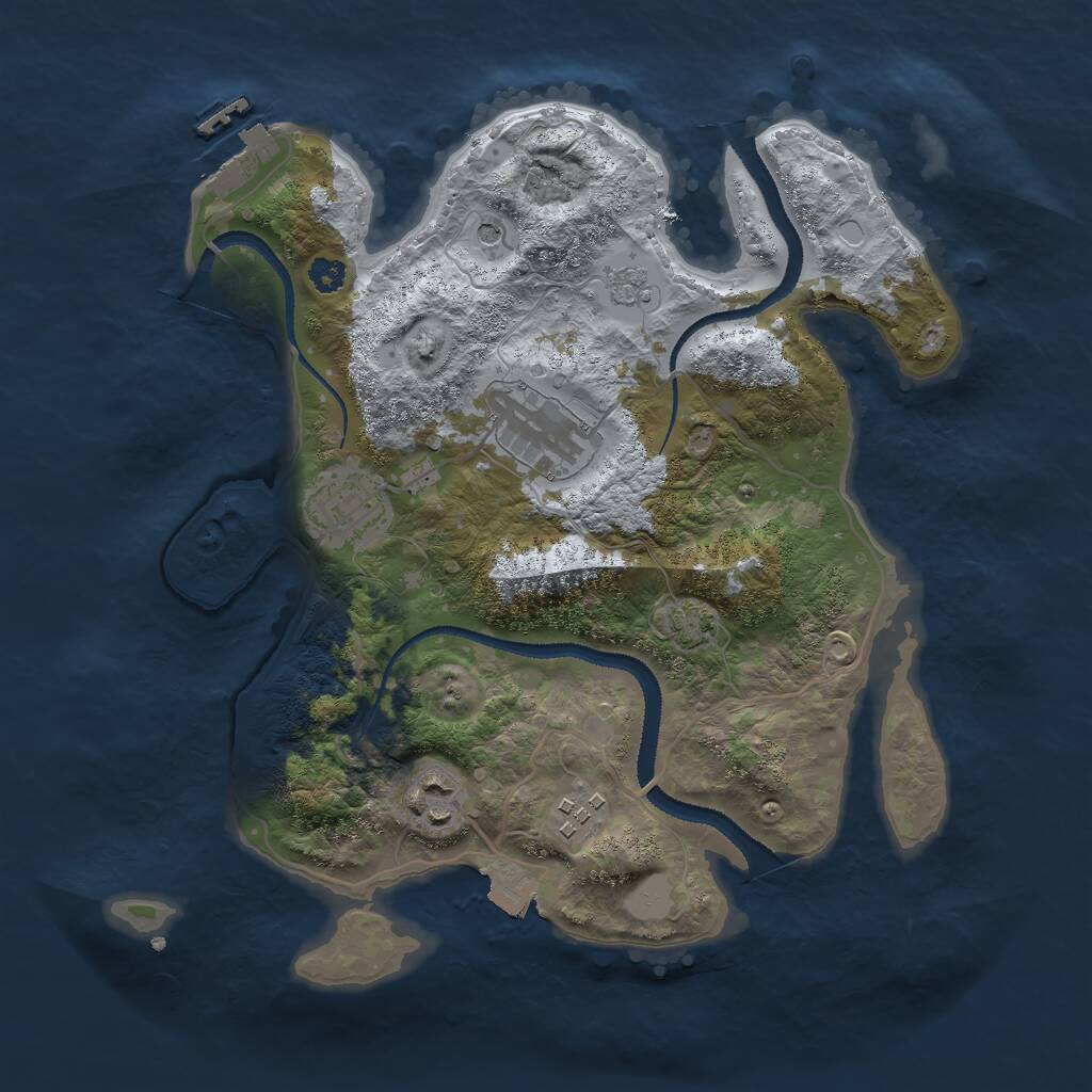 Rust Map: Procedural Map, Size: 3000, Seed: 698922674, 9 Monuments