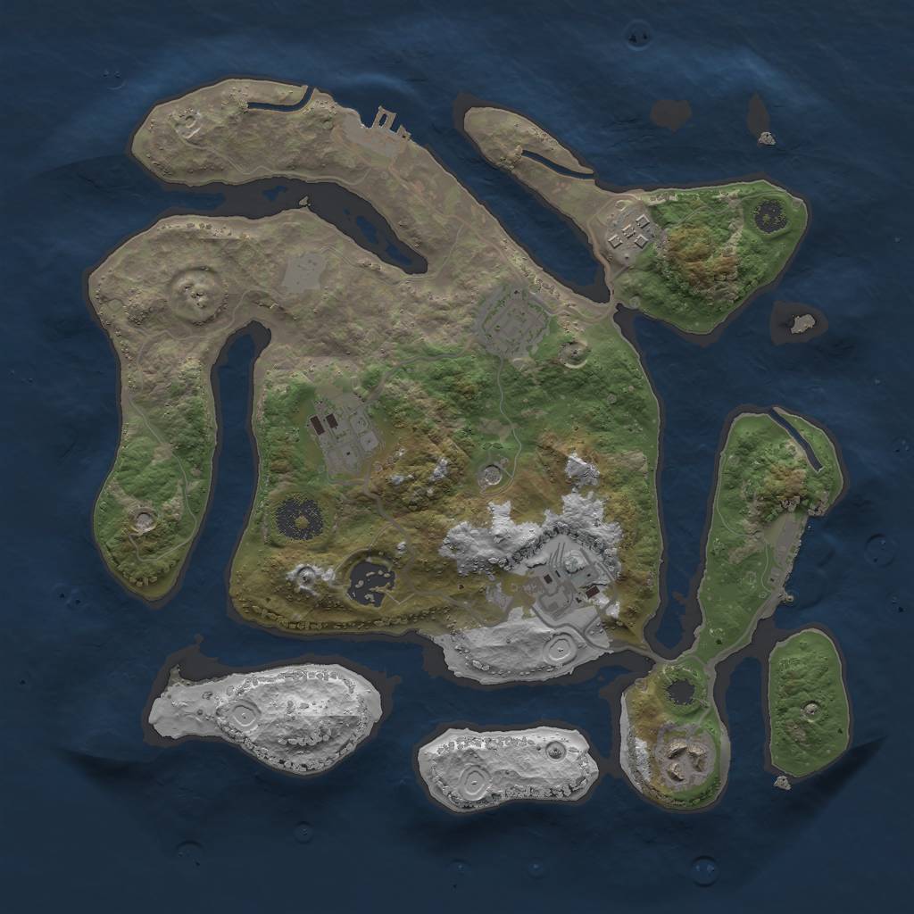 Rust Map: Procedural Map, Size: 3000, Seed: 1698928096, 14 Monuments