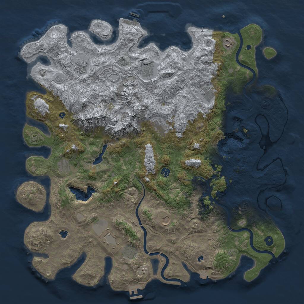 Rust Map: Procedural Map, Size: 5000, Seed: 69847367, 17 Monuments