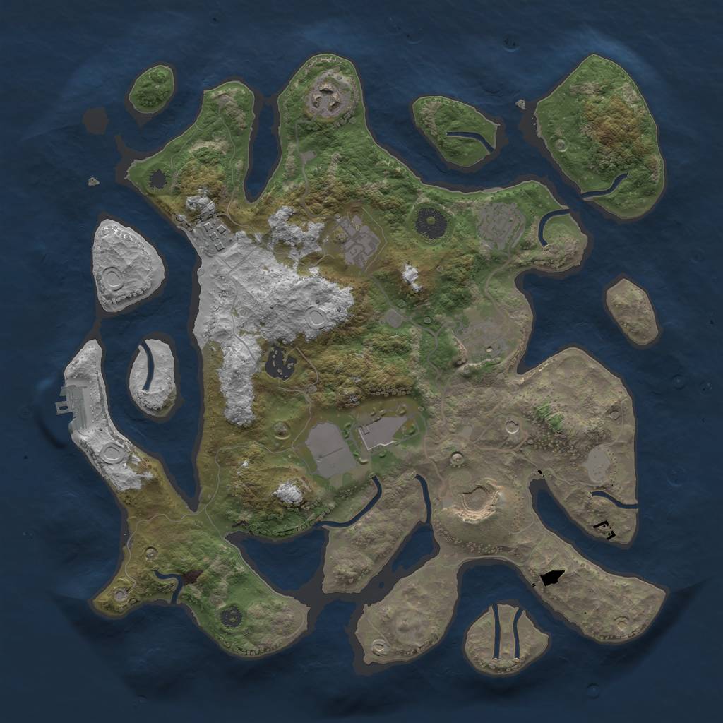 Rust Map: Procedural Map, Size: 3500, Seed: 1730280351, 15 Monuments