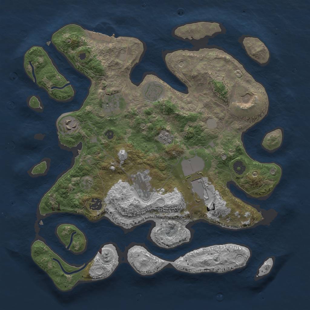 Rust Map: Procedural Map, Size: 3600, Seed: 1950097765, 15 Monuments