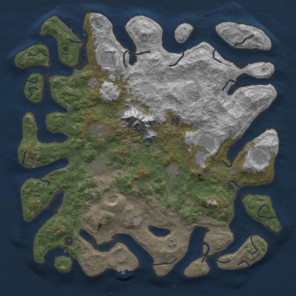 Rust Map: Procedural Map, Size: 5000, Seed: 8796, 19 Monuments