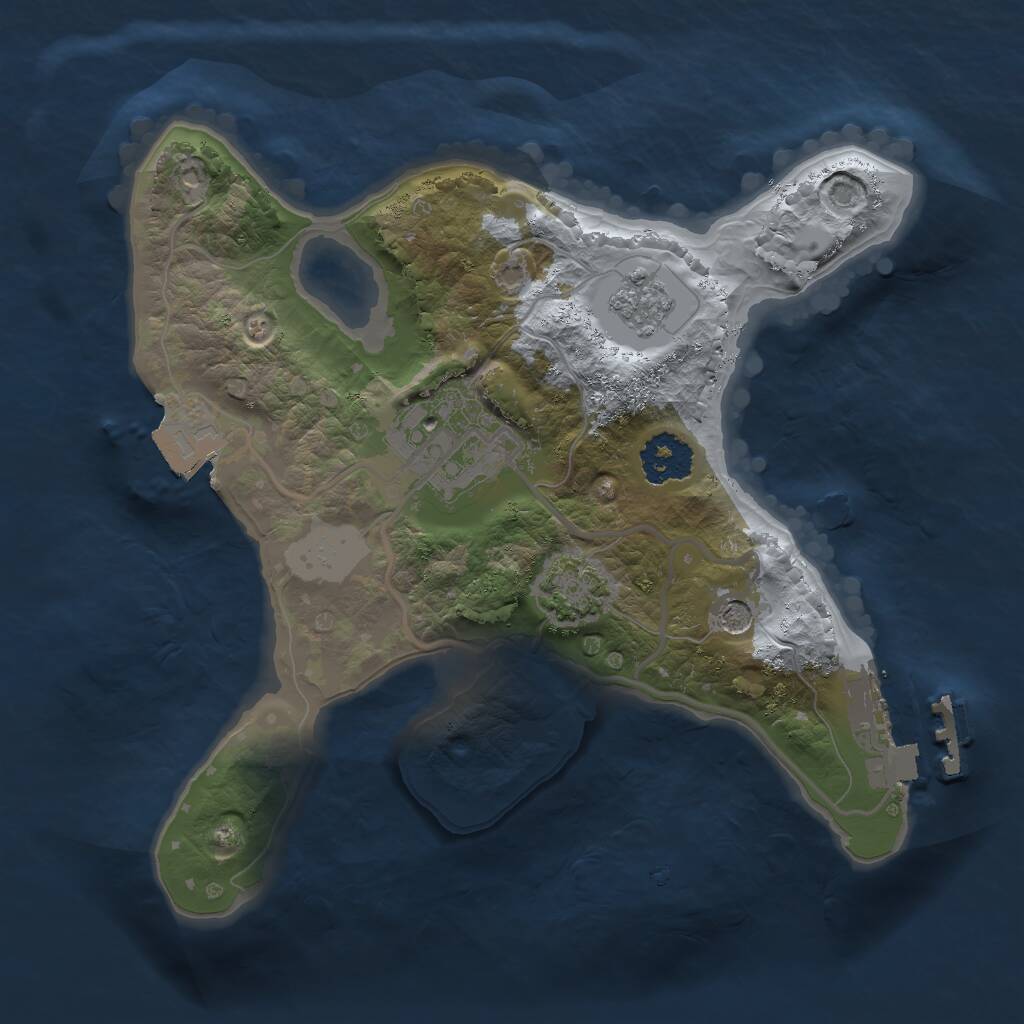 Rust Map: Procedural Map, Size: 2000, Seed: 23424, 6 Monuments