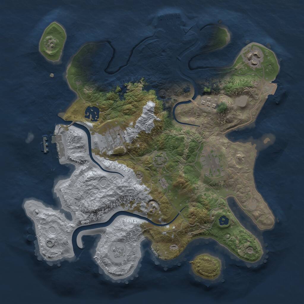 Rust Map: Procedural Map, Size: 3000, Seed: 3515647, 11 Monuments
