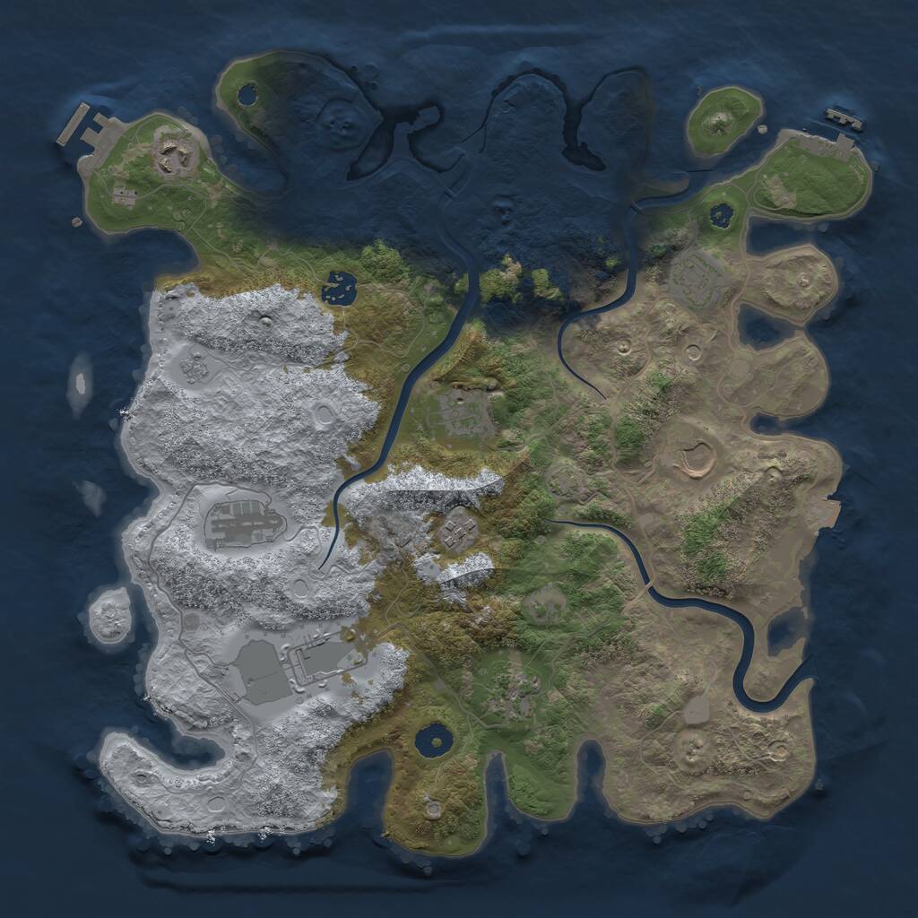 Rust Map: Procedural Map, Size: 3850, Seed: 1656130268, 15 Monuments