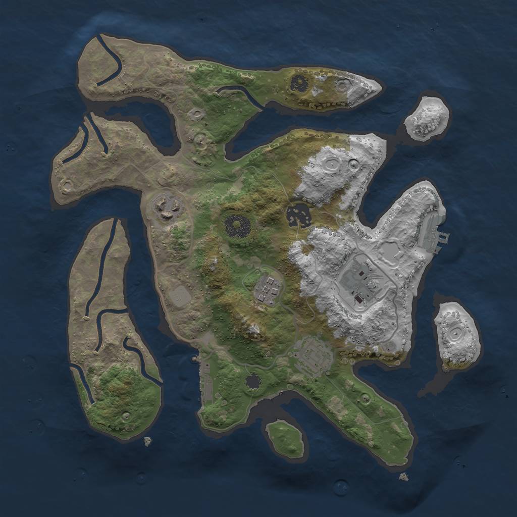 Rust Map: Procedural Map, Size: 3000, Seed: 2428166, 12 Monuments