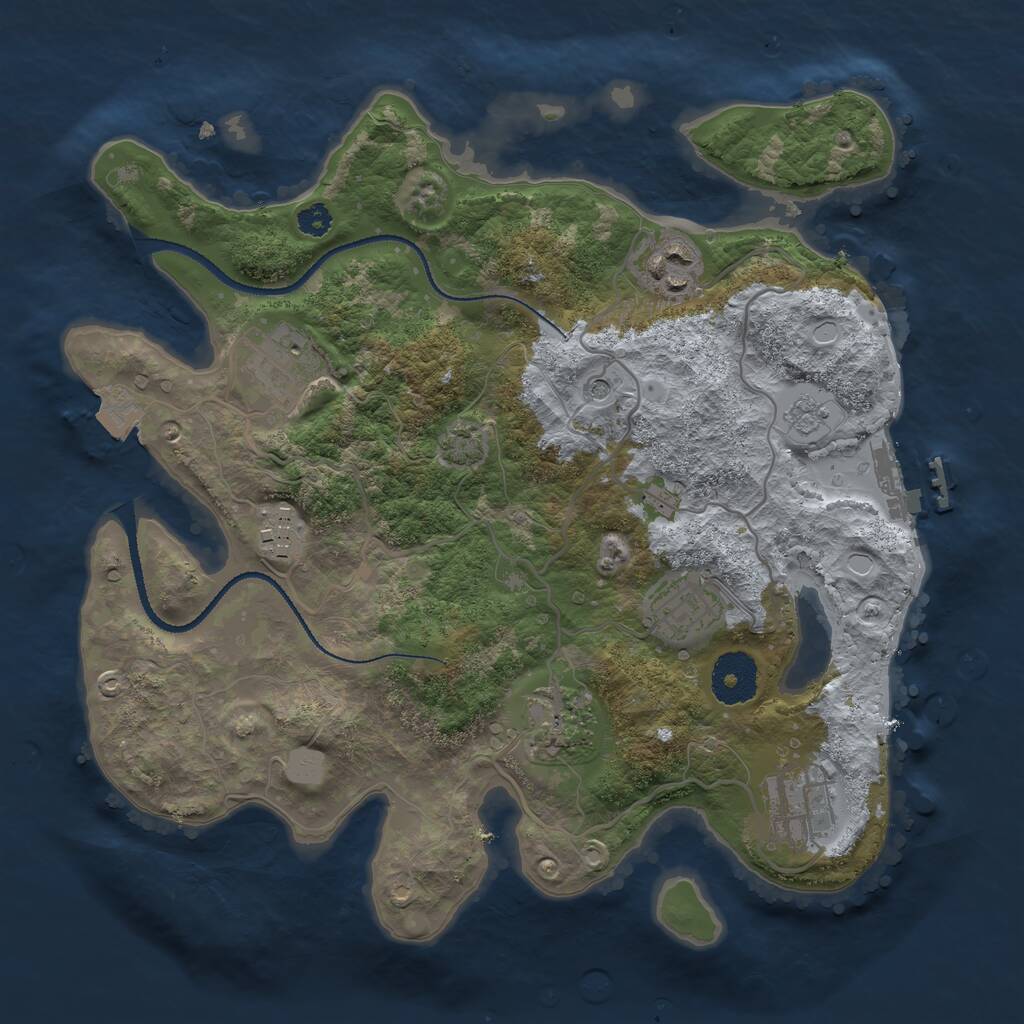 Rust Map: Procedural Map, Size: 3076, Seed: 1742, 11 Monuments