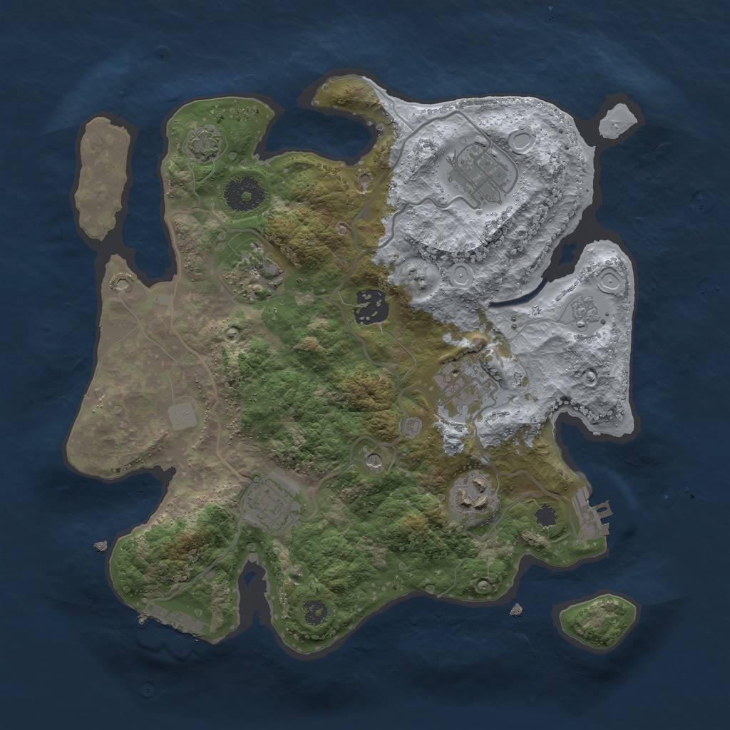 Rust Map: Procedural Map, Size: 3000, Seed: 148576758, 14 Monuments