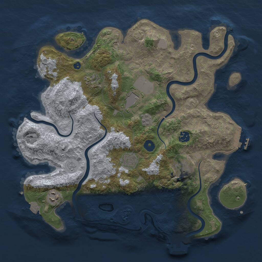 Rust Map: Procedural Map, Size: 3550, Seed: 910120, 13 Monuments