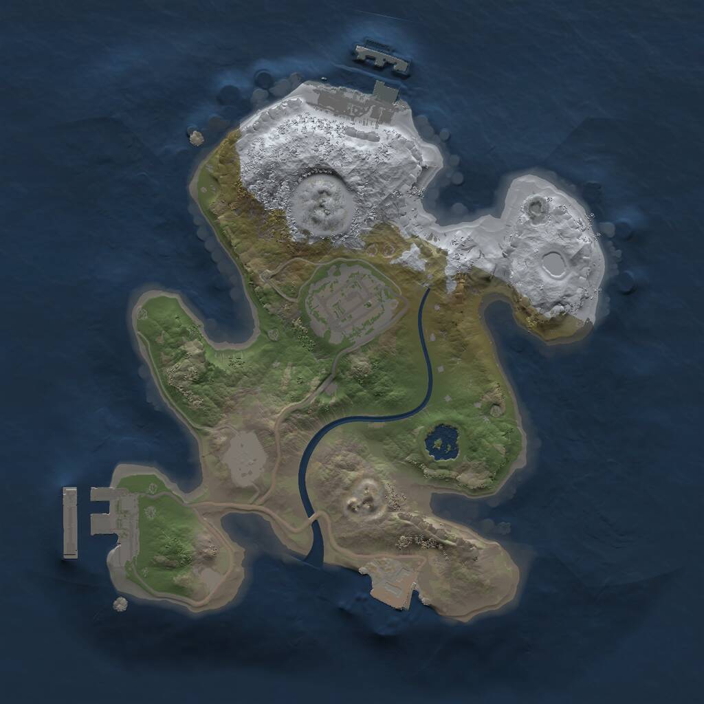 Rust Map: Procedural Map, Size: 2000, Seed: 5456, 4 Monuments
