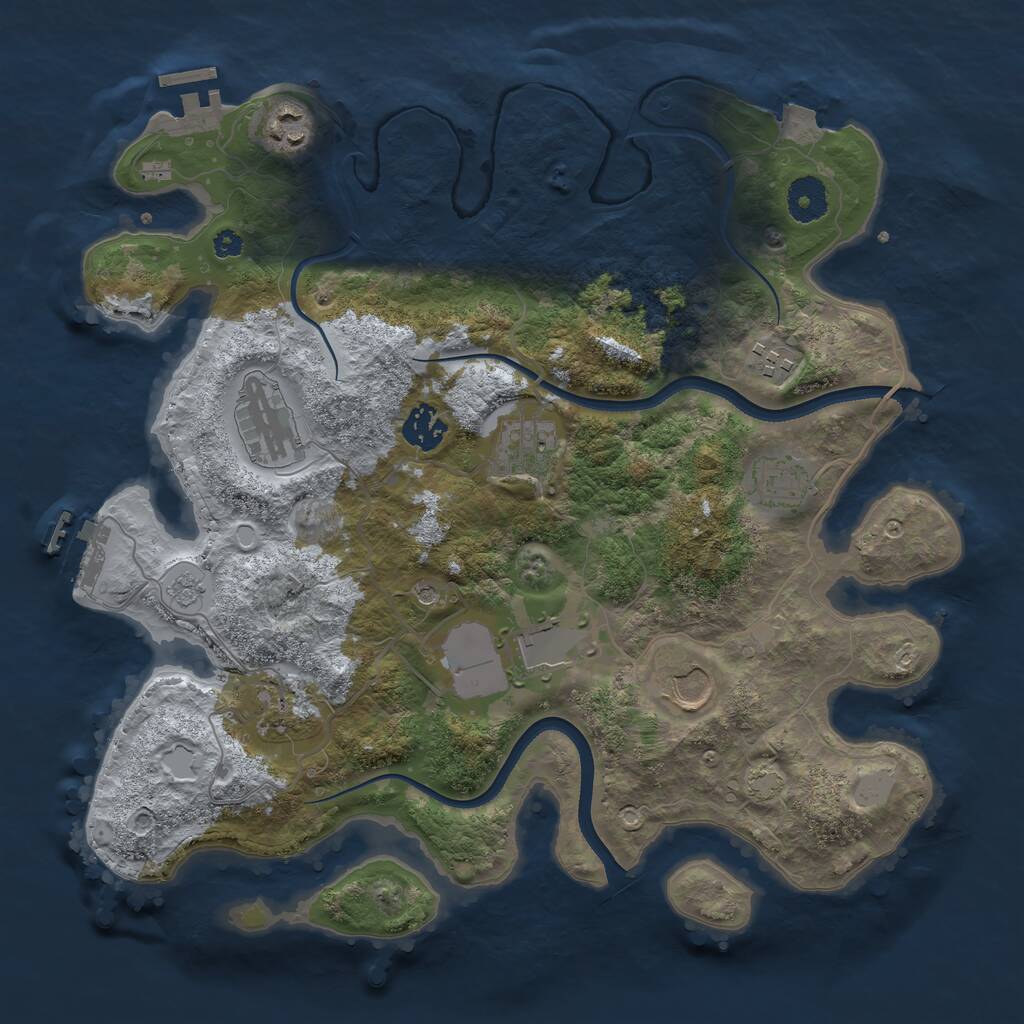 Rust Map: Procedural Map, Size: 3550, Seed: 715930, 15 Monuments