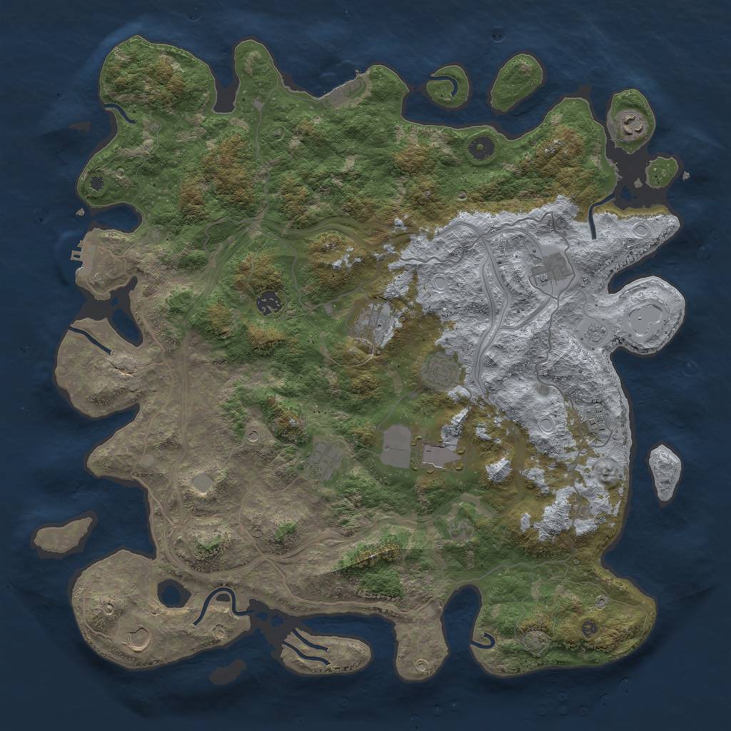 Rust Map: Procedural Map, Size: 4551, Seed: 1337, 17 Monuments