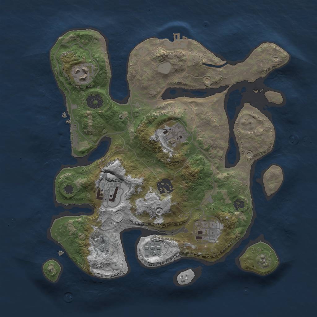 Rust Map: Procedural Map, Size: 3000, Seed: 440300, 13 Monuments