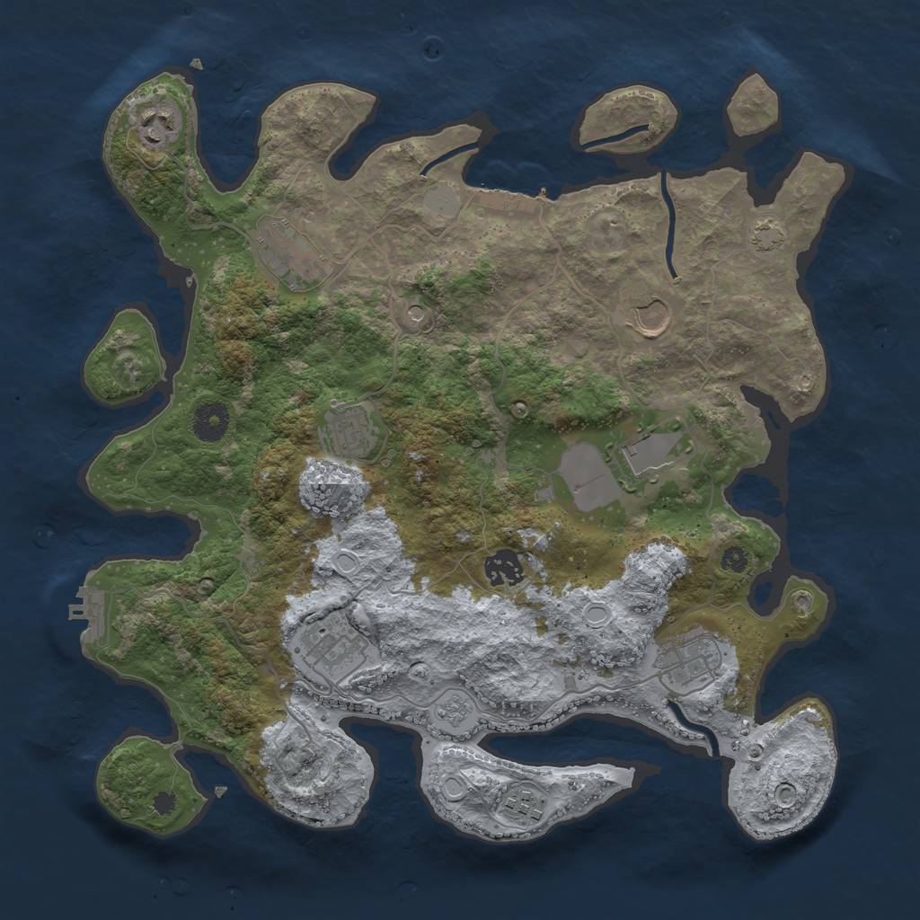 Rust Map: Procedural Map, Size: 3600, Seed: 589, 17 Monuments