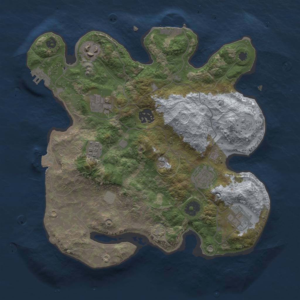 Rust Map: Procedural Map, Size: 3000, Seed: 220679, 14 Monuments