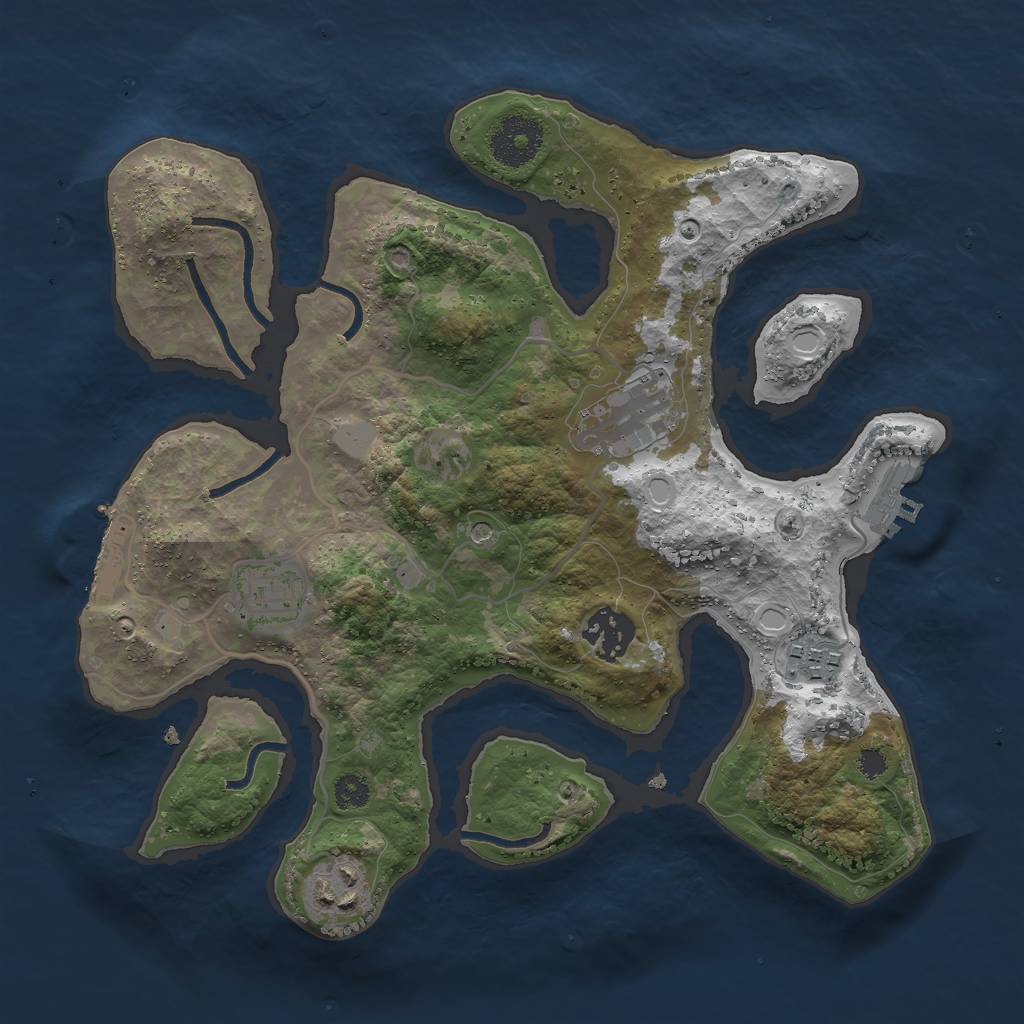 Rust Map: Procedural Map, Size: 3000, Seed: 857636, 13 Monuments