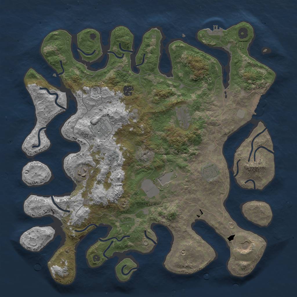 Rust Map: Procedural Map, Size: 4200, Seed: 1573922527, 16 Monuments