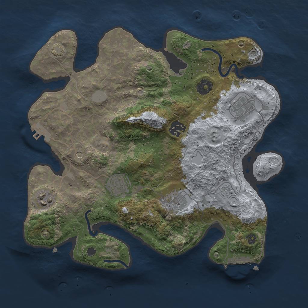 Rust Map: Procedural Map, Size: 3000, Seed: 142650, 13 Monuments