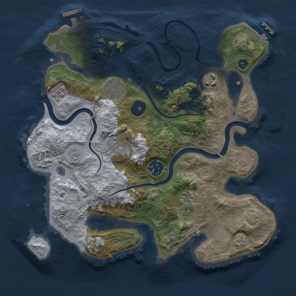 Rust Map: Procedural Map, Size: 3000, Seed: 699587, 12 Monuments