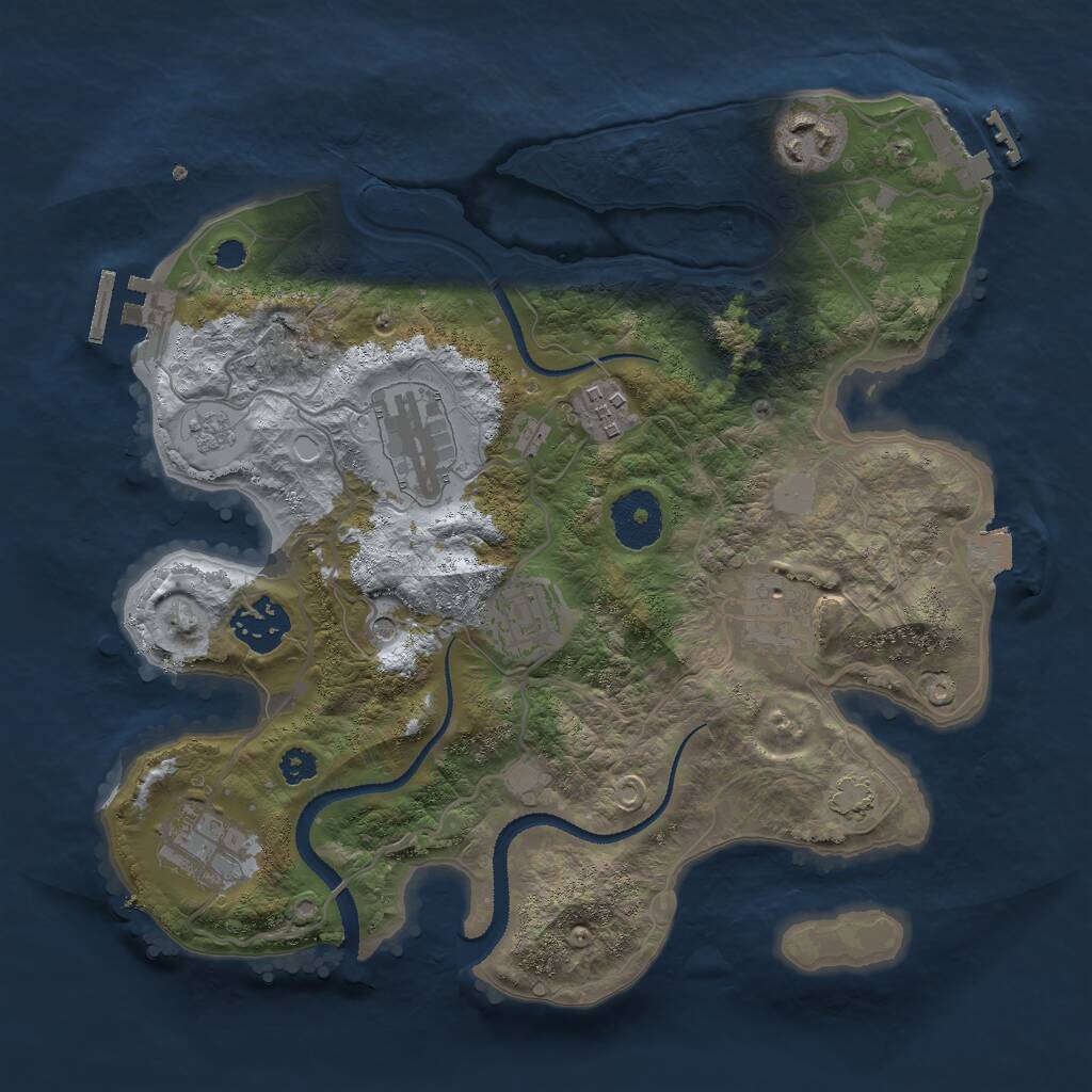 Rust Map: Procedural Map, Size: 3000, Seed: 480257, 13 Monuments