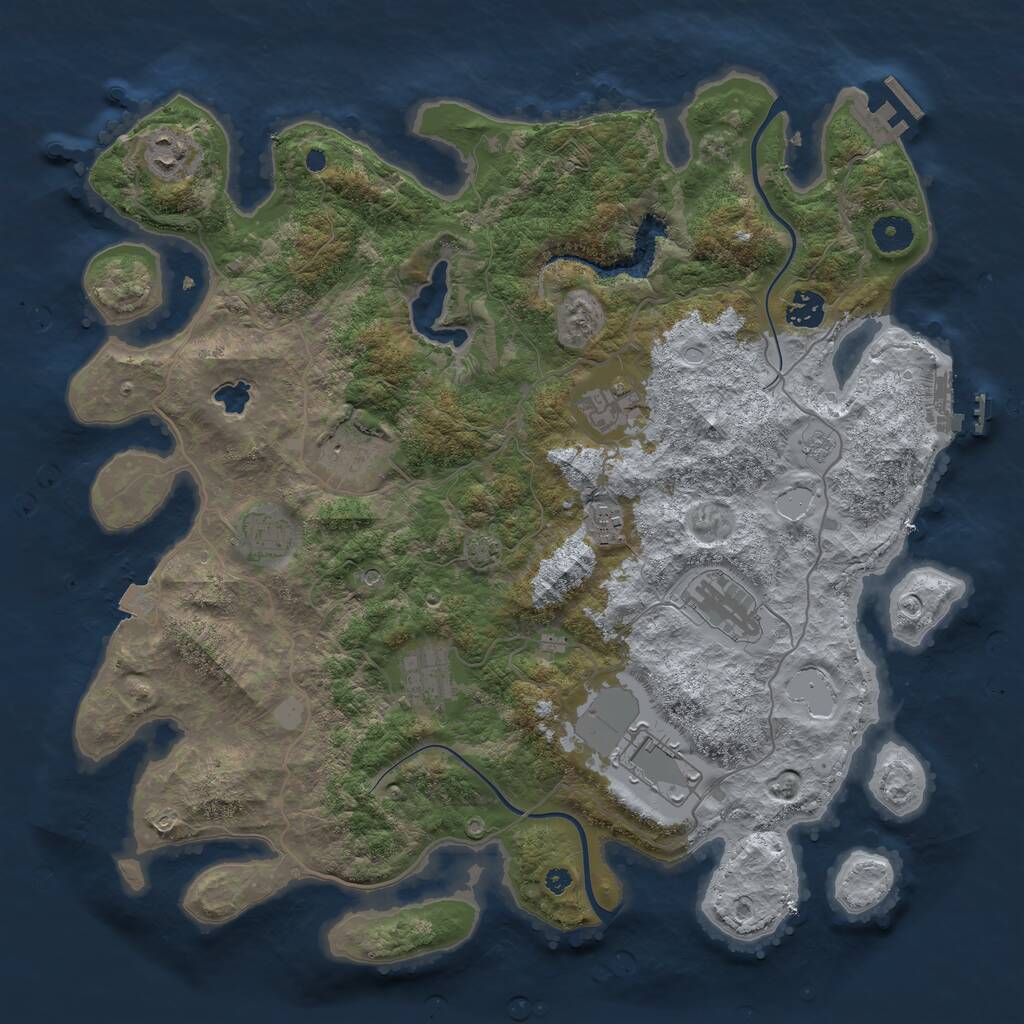 Rust Map: Procedural Map, Size: 4000, Seed: 15255, 15 Monuments