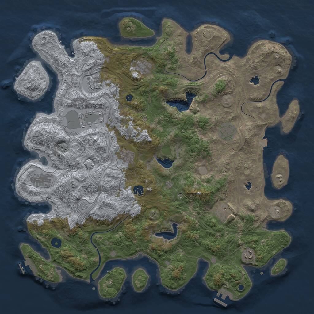 Rust Map: Procedural Map, Size: 4500, Seed: 399800403, 16 Monuments