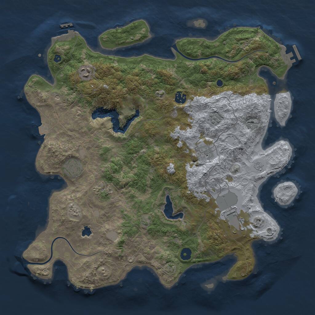 Rust Map: Procedural Map, Size: 4000, Seed: 178601617, 13 Monuments