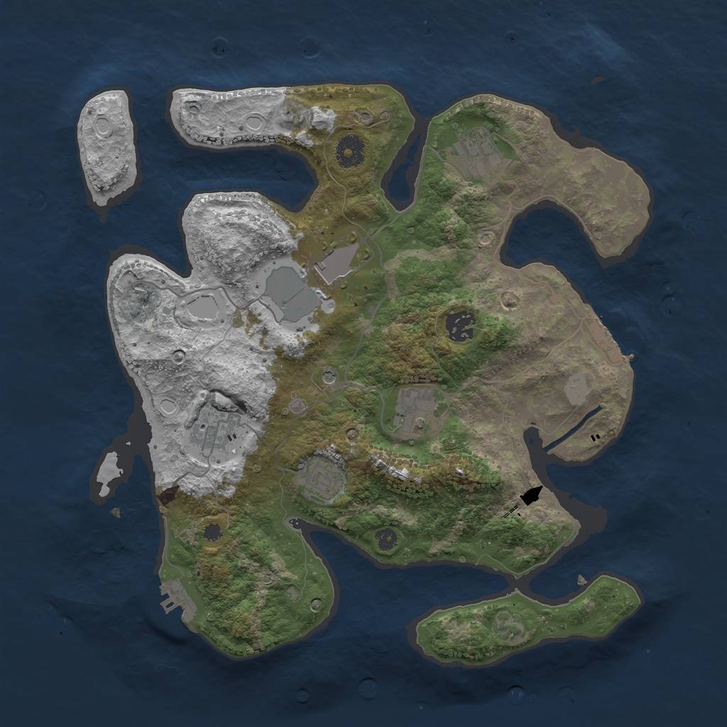 Rust Map: Procedural Map, Size: 3500, Seed: 2429220, 14 Monuments