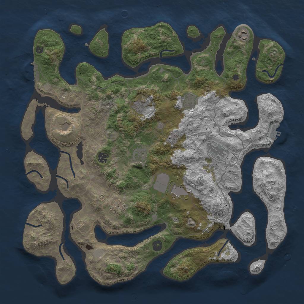 Rust Map: Procedural Map, Size: 4250, Seed: 15579, 18 Monuments