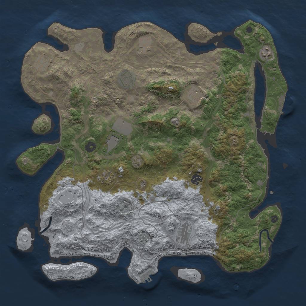 Rust Map: Procedural Map, Size: 4250, Seed: 5201314, 17 Monuments